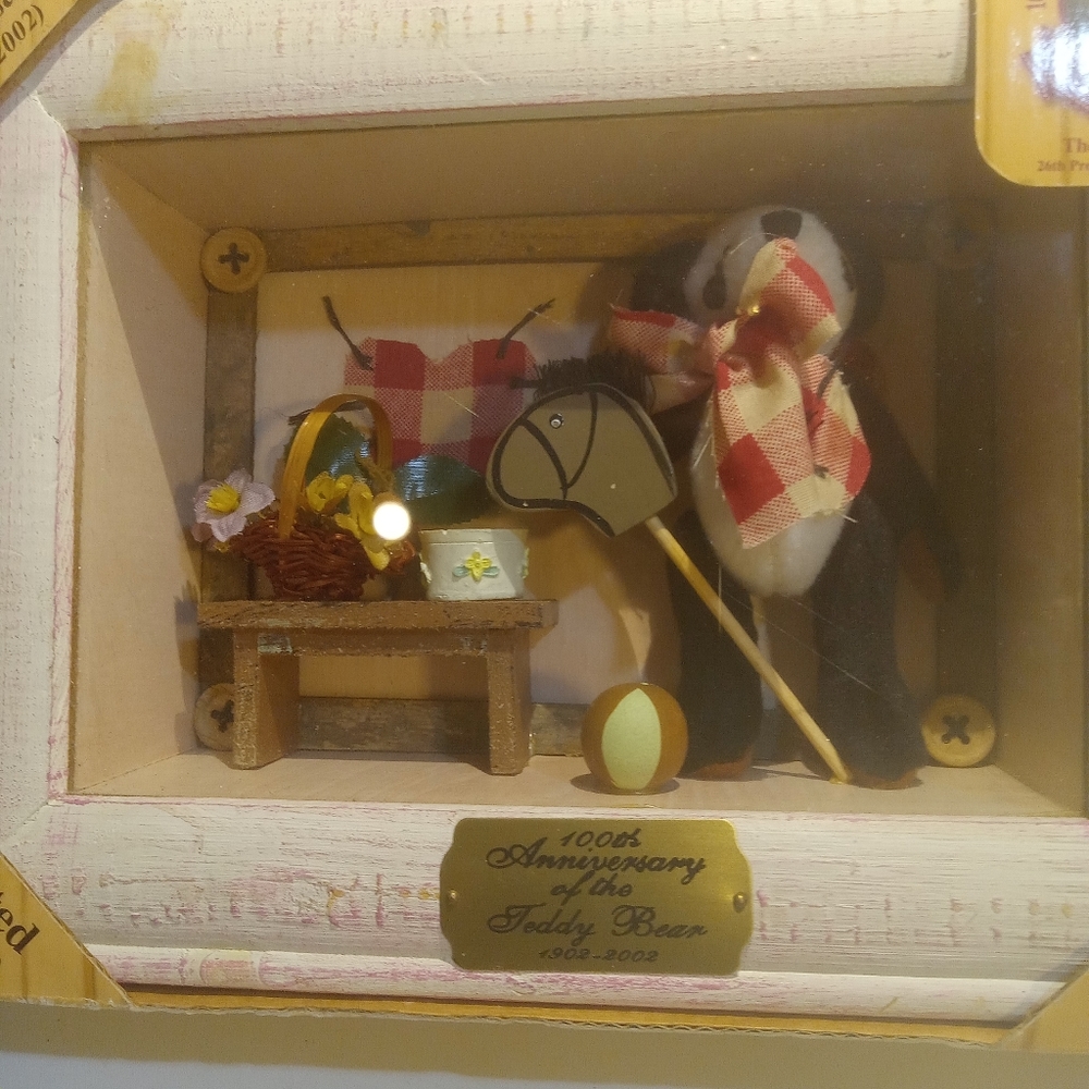 100th Anniversary Teddy Bear Shadow Box (1902-2002) Limited Edition Roosevelt